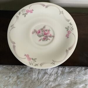 Castleton Made USA Rose Cream Gray Floral Lot  5 Saucers Crafting Jewelry Making